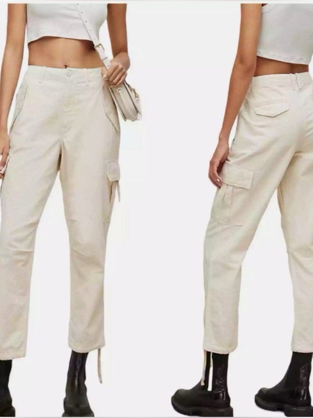 ALLSAINTS — MEL COMBAT CARGO TROUSER — CREAM